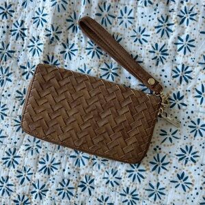 Urban Outfitters Deux Lux Brown Woven Wallet Clutch